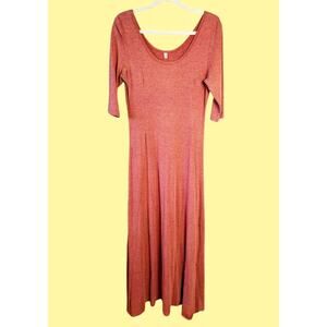Nearkin Half Sleeve Maxi Dress Sz Large Scoop Neck Stretch Rayon Blend Modest